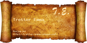 Tretter Emma névjegykártya